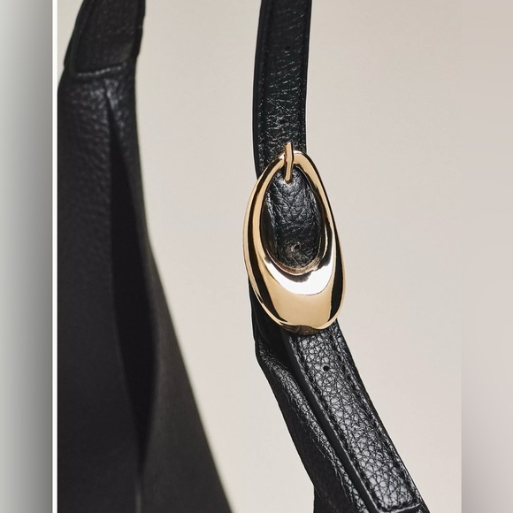 🖤Anthropologie The Love Knot Slouchy Bag w/pouch Buckle Edition in Black - Picture 3 of 4